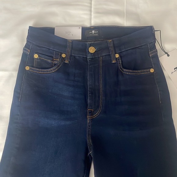 7 for all mankind slim illusion luxe high waist ankle skinny jeans size 25 - Picture 8 of 12